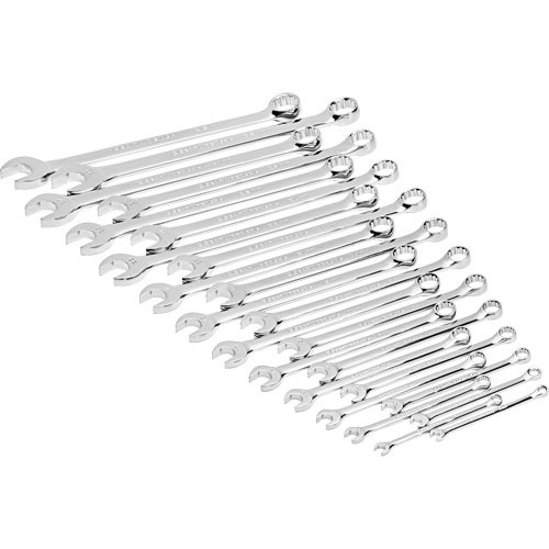 12-Point Long Pattern Combination Metric Wrench Set in Foam Storage Tray, Open-Ended, 24 Pieces, Metric Chandler Sales