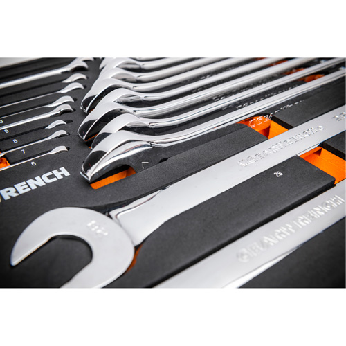 12-Point Long Pattern Combination Metric Wrench Set in Foam Storage Tray, Open-Ended, 24 Pieces, Metric Chandler Sales
