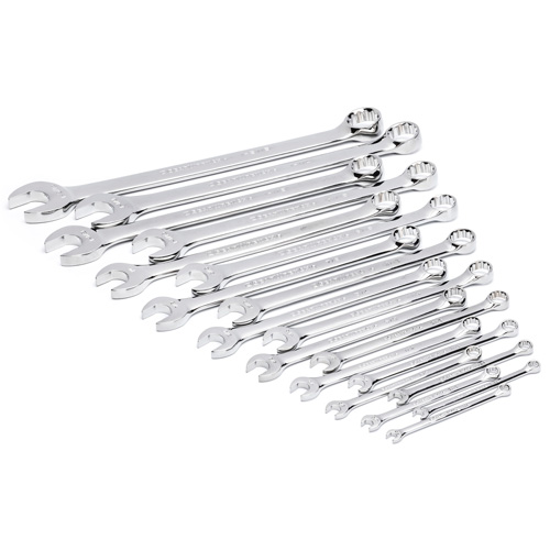 Jeu de cl&eacute;s mixtes SAE et longues &agrave; 12 pans dans un plateau de rangement en mousse, Ouverte, 19 morceaux, Imp&eacute;rial Chandler Sales