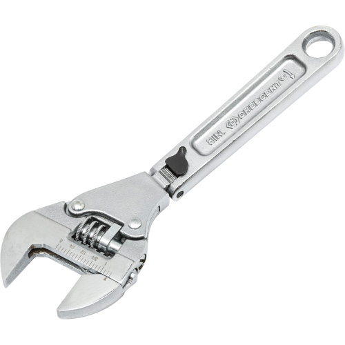 Adjustable Ratcheting Flex Wrench, 8" L, 2-27/50" Max Width, Chrome/Polished Chandler Sales