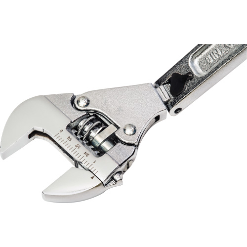 Adjustable Ratcheting Flex Wrench, 8" L, 2-27/50" Max Width, Chrome/Polished Chandler Sales