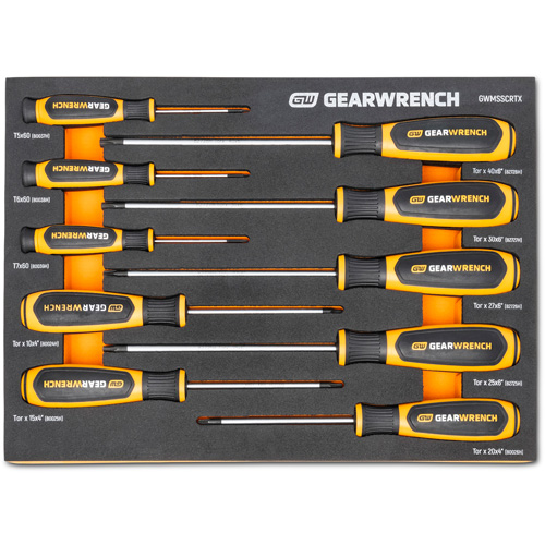 Torx&reg; Dual Material Screwdriver Set in Foam Storage Tray, 10 Pcs. Chandler Sales