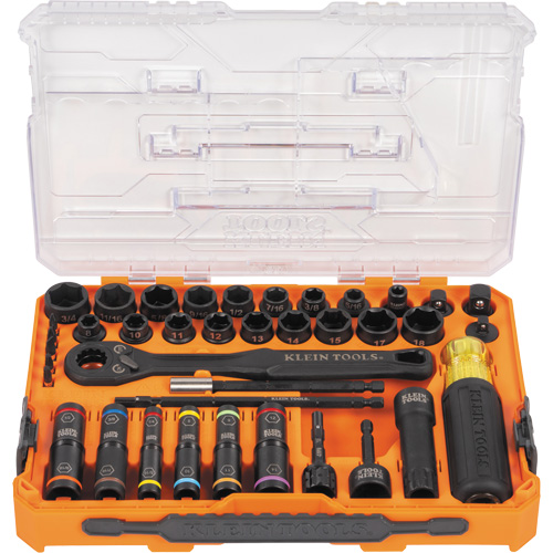 Jeu complet de douilles &agrave; chocs ouvertes & basculantes KNECT, 39 Mcx, Chocs Chandler Sales
