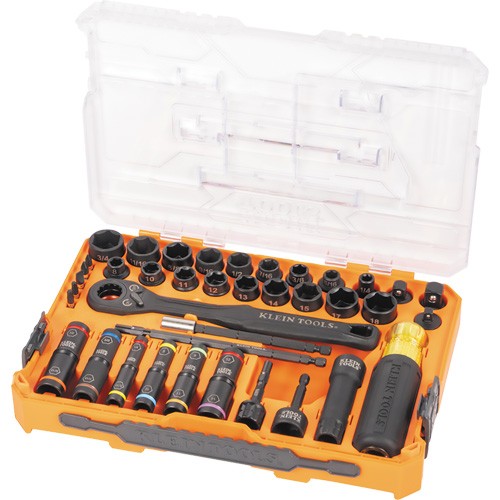 Jeu complet de douilles &agrave; chocs ouvertes & basculantes KNECT, 39 Mcx, Chocs Chandler Sales