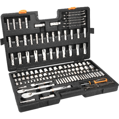 Jeu d'outils manuels pour m&eacute;canicien 90T SAE/MM avec prises 1/4", 3/8” & 1/2" Chandler Sales