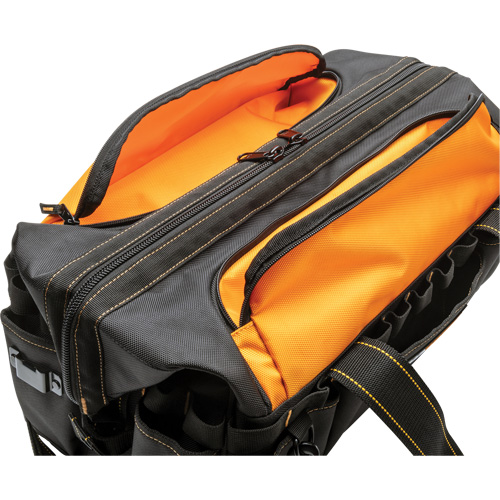 Sac &agrave; outils de 20" pour les professionnels, Nylon, 33 pochettes, Noir/Orange Chandler Sales