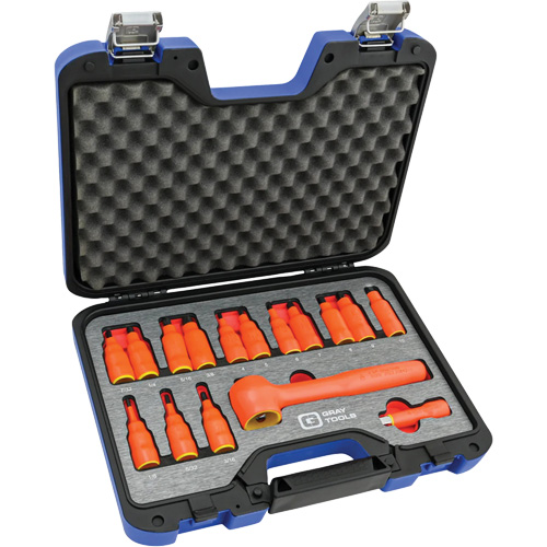 Douille isol&eacute;e, foret hex SAE & m&eacute;trique &agrave; prise 3/8" avec fixation, 1000 V, 16 M Chandler Sales