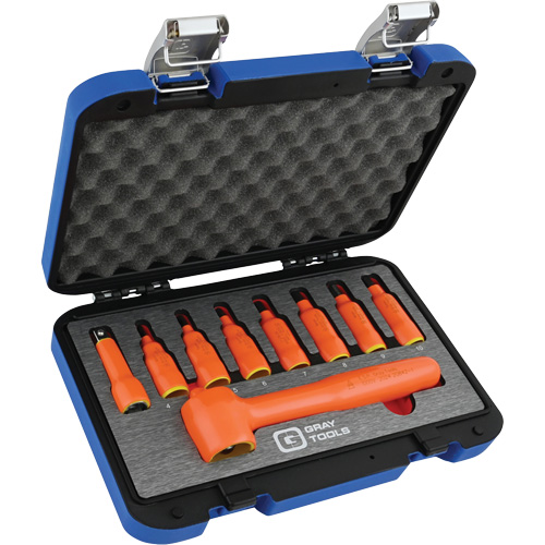 3/8" Drive Insulated Metric Hex Bit Socket and Attachment Set, 1000 V, 9 Pcs Chandler Sales