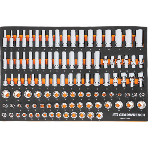 MEGAMOD Metric Mechanics Tool Set in Modular Foam Trays with Rolling Cabinet, 358 Pieces Chandler Sales