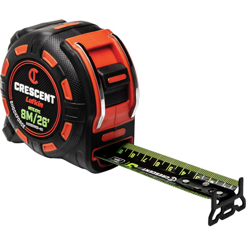 Shockforce NITE EYE Tape Measure, 1-1/4" x 25'/8 m, Metric/SAE Graduations Chandler Sales