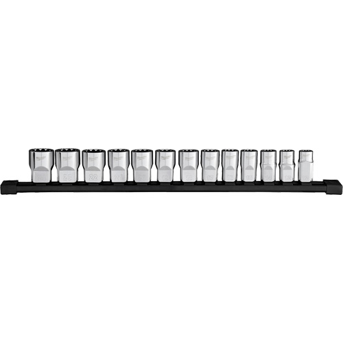 12-Point Metric Socket Set, 13 Pcs, 1/2" Drive Size Chandler Sales