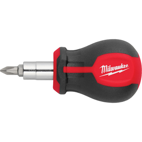 6-in-1 Stubby Multi-Bit Screwdriver, 3" L, Cushion Grip Handle Chandler Sales