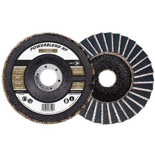 POWERBLEND NF Flap Disc, 4-1/2" x 7/8", Type 29, Z60 Grit, Zirconia Alumina Chandler Sales