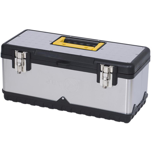 Coffre &agrave; outils portatif en acier inoxydable JPSTB-20, 9-63/100" P x 20" la x 8-7/8" h, Noir/Argent Chandler Sales