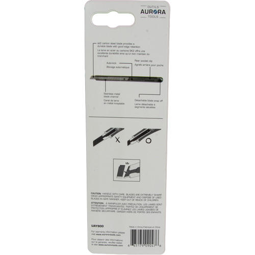 9mm Standard-Duty Knife, Stainless Steel, Plastic Handle Chandler Sales