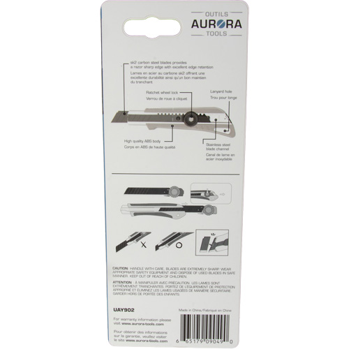 18mm Professional Knife with Ratchet, Stainless Steel, Heavy-Duty, Plastic Handle Chandler Sales