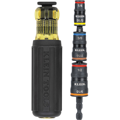 Jeu de douilles &agrave; chocs r&eacute;versibles 7 en 1 avec poign&eacute;e, Prise 1/2"/5/16"/1/4"/7/16"/9/16"/3/8', 7 mr Chandler Sales