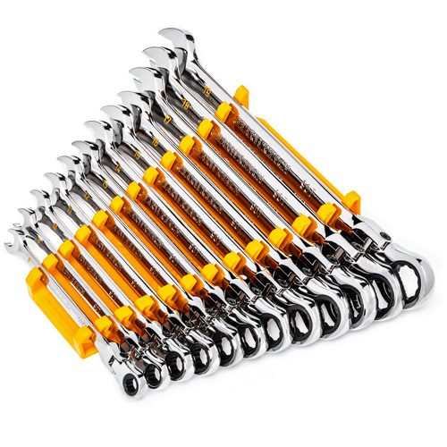 90-Tooth 12 Point Wrench Set, Flex Head/Ratcheting Combination, 12 Pieces, Metric Chandler Sales