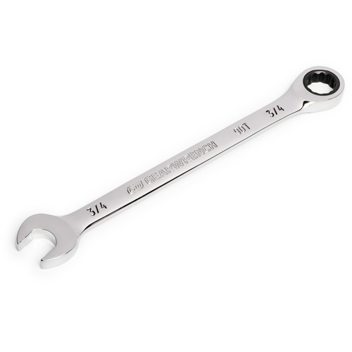 90-Tooth Ratcheting Combination Wrench, 12 Point, 3/4", Chrome Finish Chandler Sales