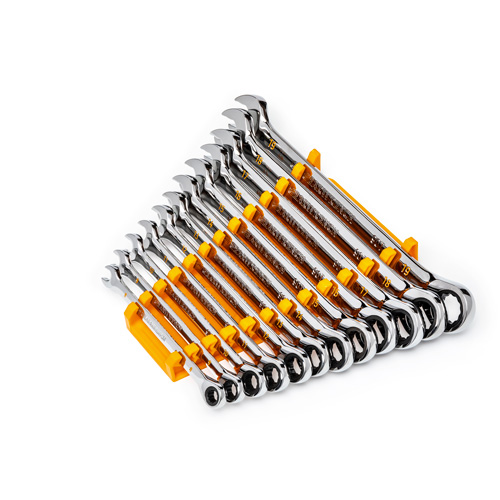 Jeu de cl&eacute;s &agrave; 12 pans et 90 dents, Combinaison &agrave; cliquet, 12 morceaux, M&eacute;trique Chandler Sales