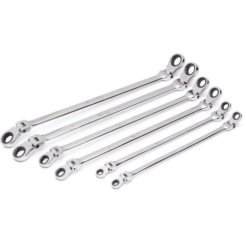 90-Tooth 12 Point Metric GearBox Double Ratcheting Wrench Set, Flex Head, 6 Pieces, Metric Chandler Sales