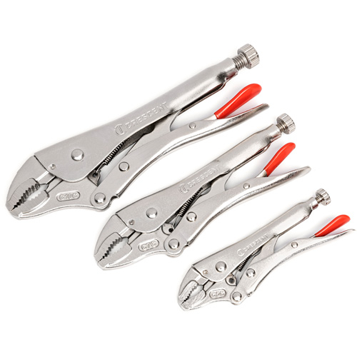Curved Jaw Locking Pliers with Wire Cutter Set, 3 Pieces Chandler Sales