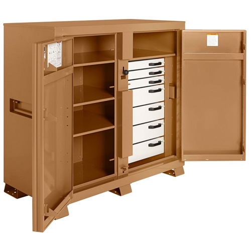 Model 112 Jobsite Cabinet with Padlock, Steel, 54.9 Cubic Feet, Tan Chandler Sales