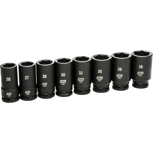 Jeu de douilles SAE &agrave; 6 pans, 8 Mcx, Chocs, Prise de 3/4", Profond Chandler Sales