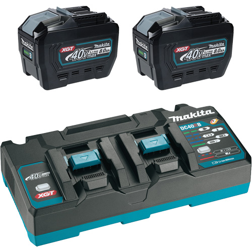 Ensemble de d&eacute;part XGT avec chargeur rapide &agrave; deux ports et deux batteries de 8?Ah, 40 V, Lithium-ion Chandler Sales