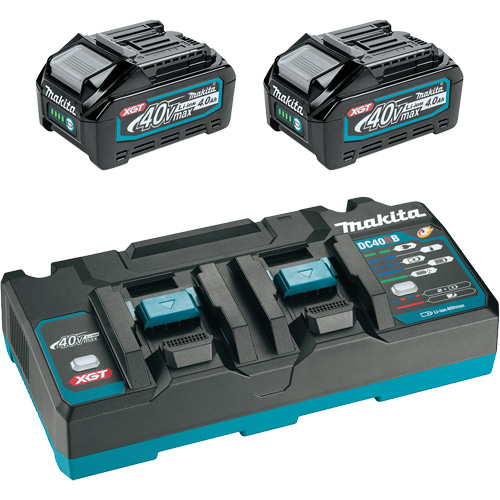 XGT Dual Port Rapid Charger Starter Kit with (2) 4 Ah Batteries, 40 V, Lithium-Ion Chandler Sales