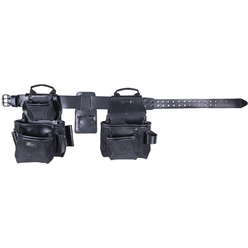 Phantom Collection 4-Piece Heavy-Duty Combo Apron, Leather, Black Chandler Sales