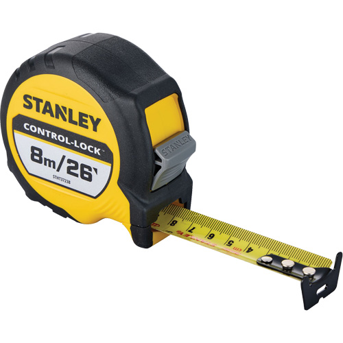 CONTROL-LOCK Tape Measure, 25 mm x 26'/8 m, Imperial & Metric Graduations Chandler Sales