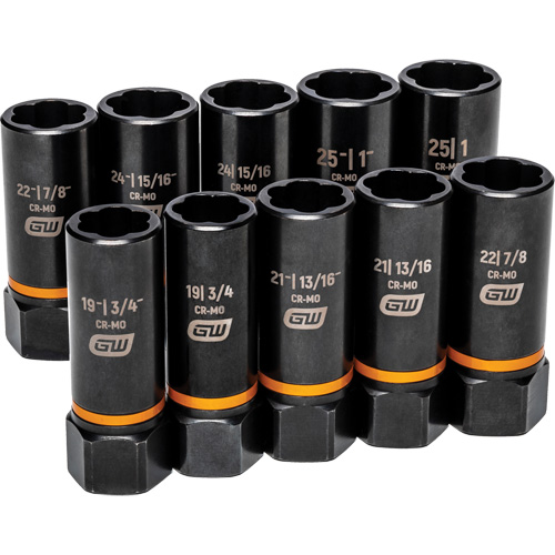 Bolt Biter Extraction Socket Set, 10 Pcs, Impact, 1/2" Drive Size, Deep Chandler Sales