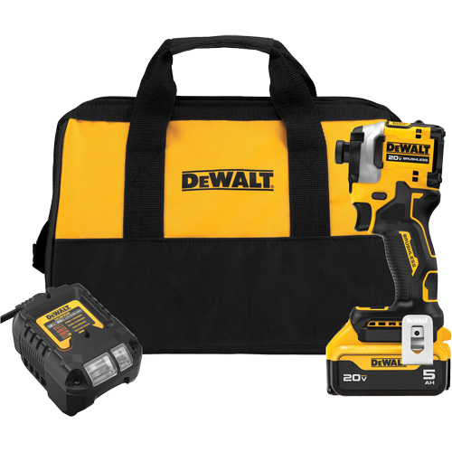 ATOMIC Brushless Cordless 3-Speed Impact Driver Kit, 1/4", 1825 in-lbs Max. Torque, 20 V, Lithium-Ion Chandler Sales