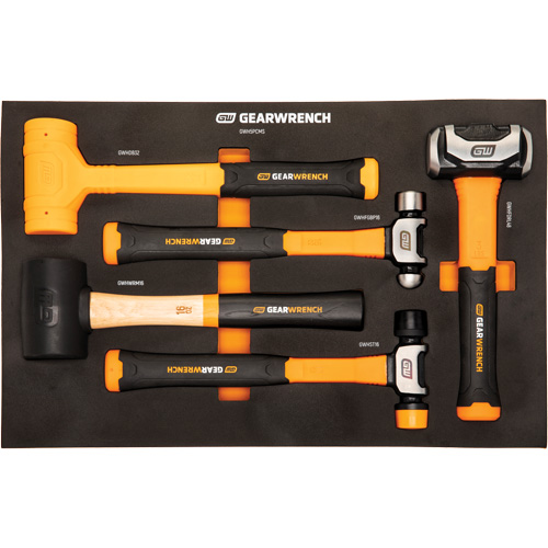 Mixed Hammer Set in Foam Storage Tray, 5 Pieces Chandler Sales