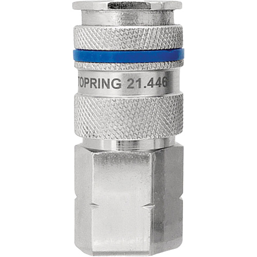 QUIKSILVER Industrial Quick Coupler, Nickel Plated Brass, 1/4", Female NPT, 435 PSI Chandler Sales