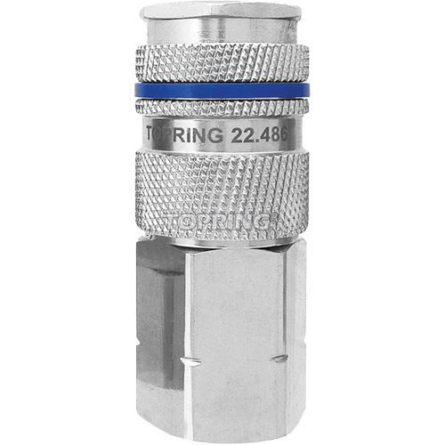 QUIKSILVER Industrial Quick Coupler, Nickel Plated Brass, 1/2", Female NPT, 500 psi Chandler Sales