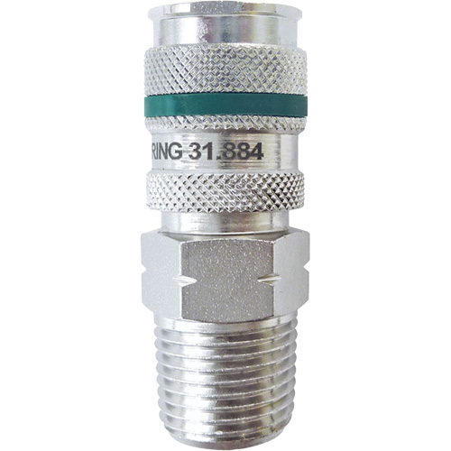QUIKSILVER Ultraflo 7.8 mm Quick Coupler, Zinc-Plated Steel, 1/2", Male NPT, 362 PSI Chandler Sales