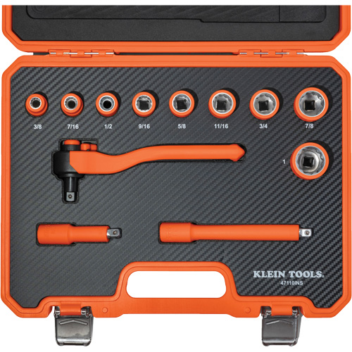 Insulated Ratchet & Socket Set with Case, 1000 V, 12 Pcs Chandler Sales