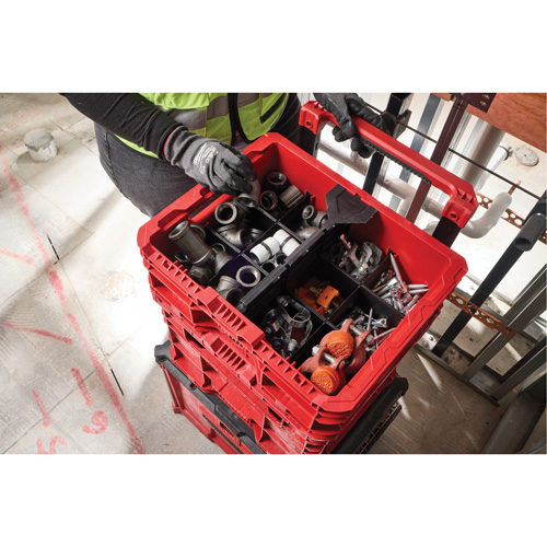 Bac &agrave; profil bas PACKOUT, 15" x 18-5/8" x 6-5/8", Noir/Rouge Chandler Sales