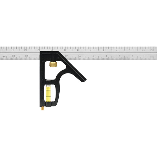 &eacute;querre combin&eacute;e robuste avec lame Auto-Lock, 12" lo, 1/8"/1/16"/1/32" Graduations, Acier inoxydable Chandler Sales