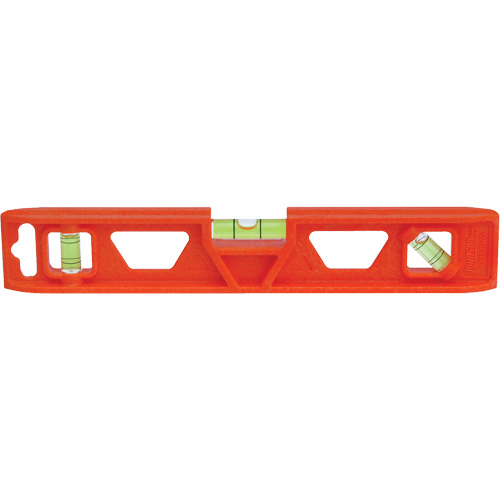 Niveau Torpedo Structo-Cast&reg; orange, 9" lo, Plastique, 3 fioles, Non magn&eacute;tique Chandler Sales