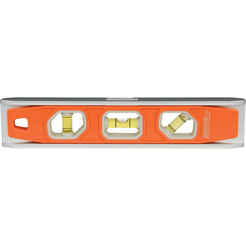 Glo-View&reg; Torpedo Level, 9" L, Aluminum, 3 Vials, Magnetic Chandler Sales