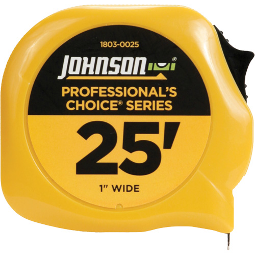 Professional's Choice Power Tape with Steel Belt Clip, 1" x 25', 1/16" Graduations Chandler Sales