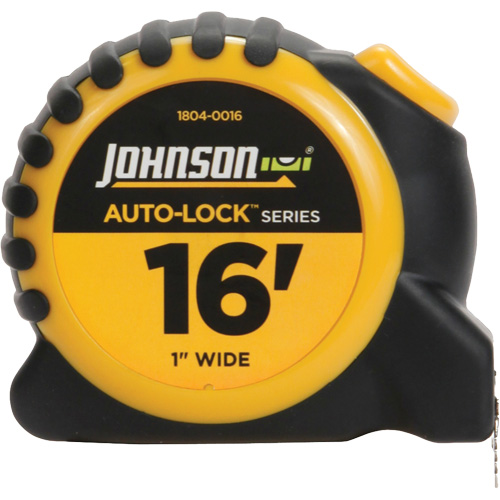 Auto-Lock Power Tape with Steel Belt Clip, 1" x 16', 1/16" Graduations Chandler Sales