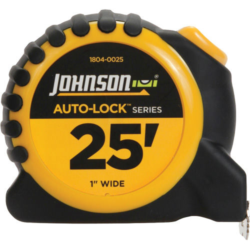 Ruban &agrave; mesurer Auto-Lock avec agrafe de ceinture en acier, 1" x 25', Marques de goujon 1/16" Chandler Sales