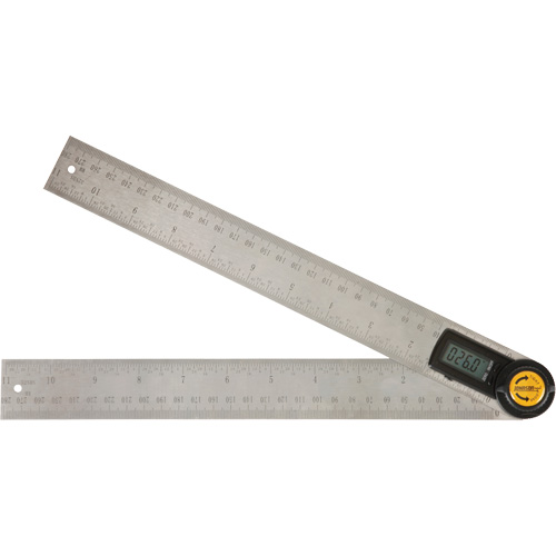 Localisateur d'angle num&eacute;rique et r&egrave;gle, 11" lo, Acier inoxydable, Graduations de 1/32" Chandler Sales