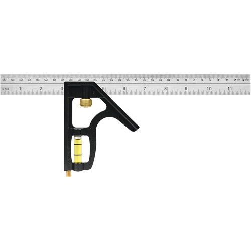 &eacute;querre combin&eacute;e robuste en pouces/m&eacute;trique, 12" lo, 1/8"/1/16"/1/32" Graduations, Acier inoxydable Chandler Sales