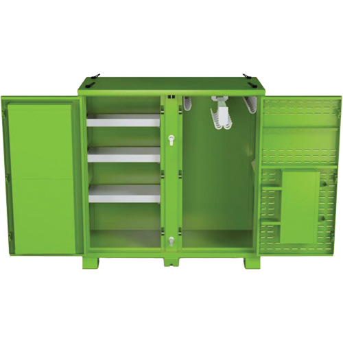 Armoire ventil&eacute;e pour le rangement d'&eacute;PI sur place, Acier, Vert lime haute visibilit&eacute; Chandler Sales