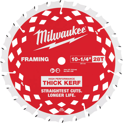 Thick Kerf Framing Circular Saw Blade, 10-1/4", 28 Teeth, Wood Use Chandler Sales